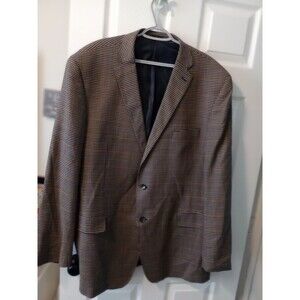 Mantoni Milan Italy Men's Blazer Jacket Sport Coat 100% Wool Sz 52L Checkered